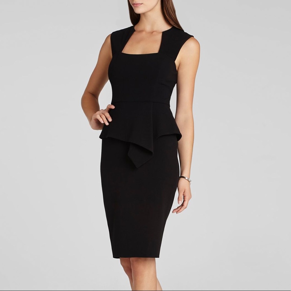 Classic Black Peplum Sheath Dress